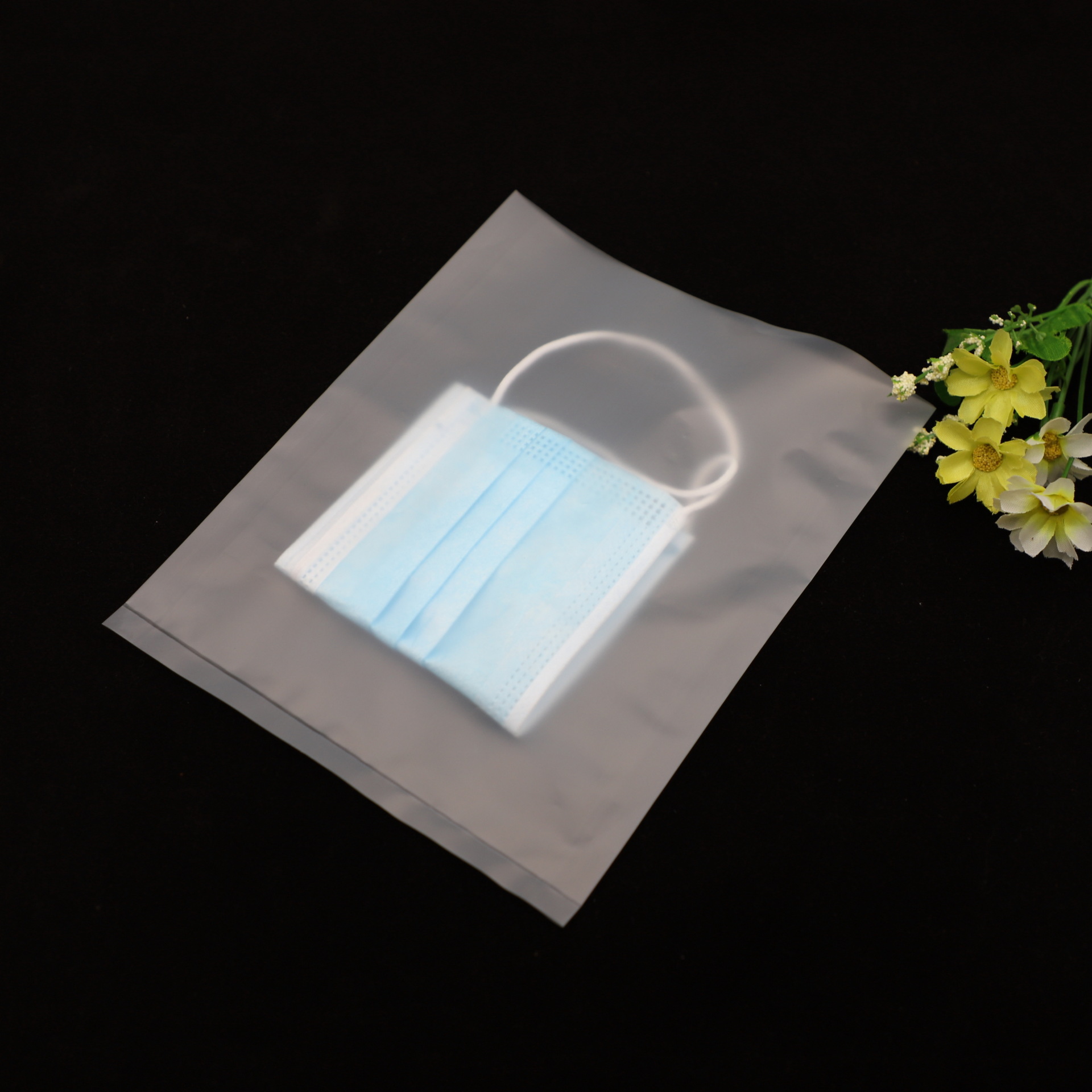 定做kf94口罩袋英文印刷不干胶封口独立包装袋现货kn95opp袋