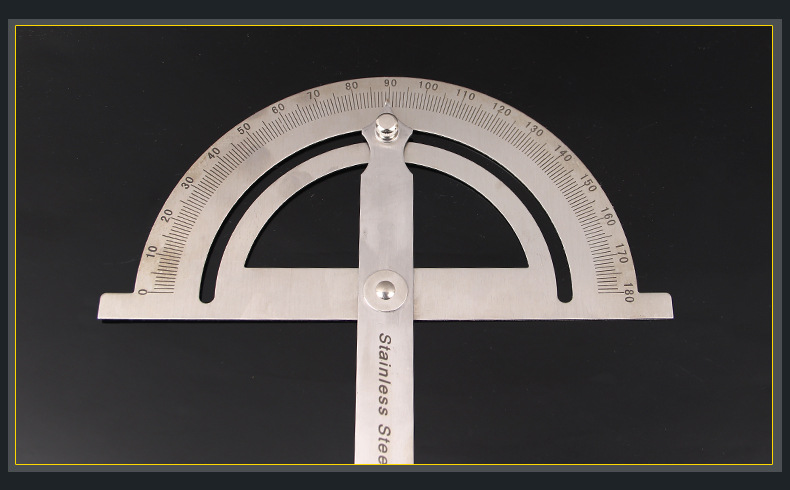厂家批发量角器不锈钢角度测量仪180度钢角 简易量角器