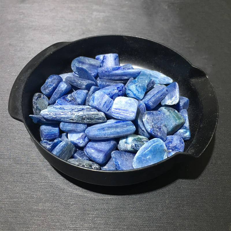 天然蓝晶石水晶碎石 消磁摆件原石原矿标本 鱼缸石装饰