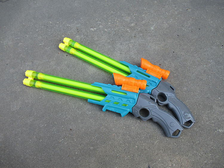 917a儿童玩具抽拉式双管水枪水炮漂流戏水沙滩地摊玩具透明水抽