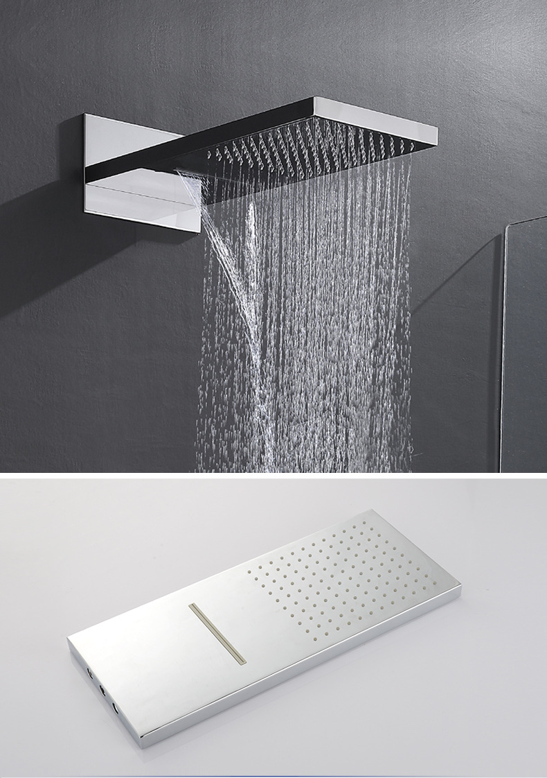 入墙暗装花洒套装 智能恒温淋浴花洒 全铜瀑布花洒淋浴屏家装工程