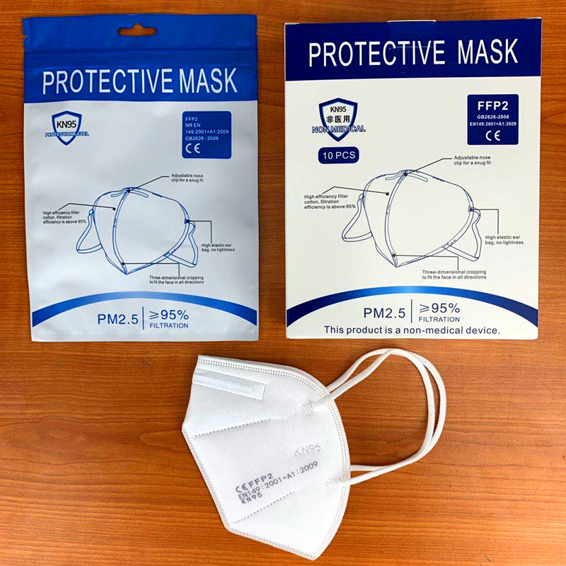 工厂fda双认证书3d立体kn95口罩出口ffp2单独立纸盒装face masks