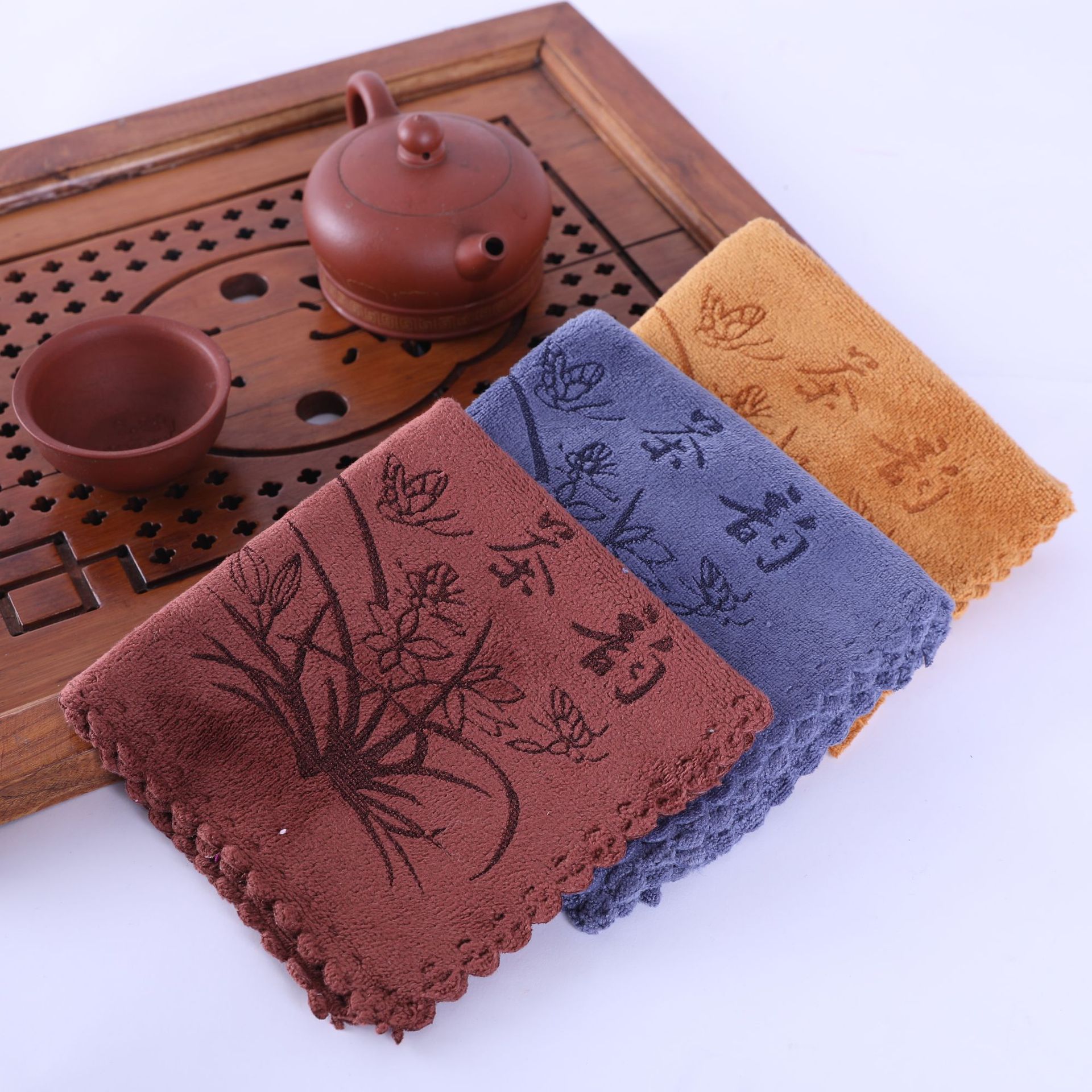 茶巾茶布吸水加厚茶具毛巾茶几茶桌布抹布茶台配件