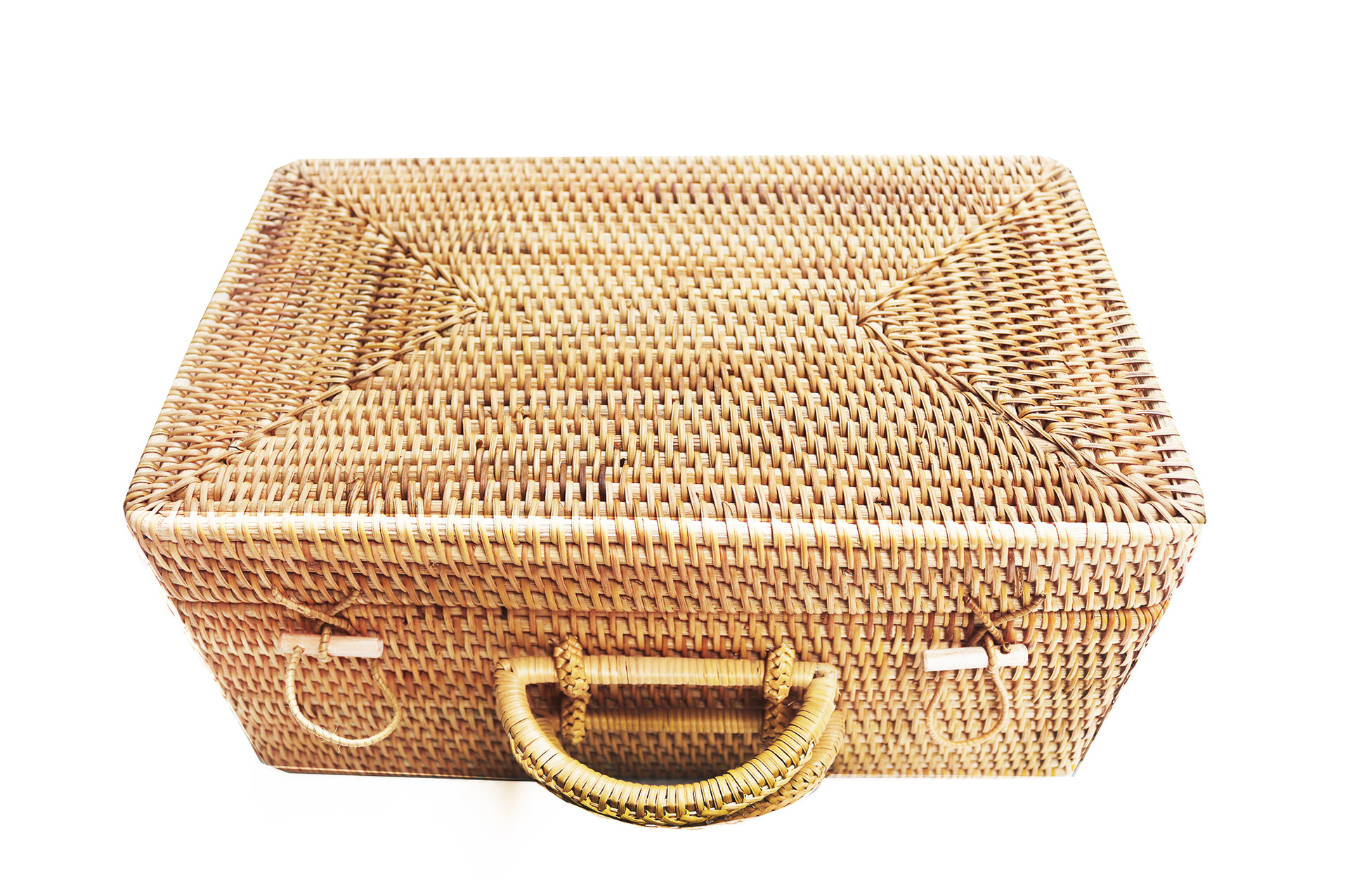 越南手工藤编旅行箱中式复古衣物手提箱房间衣物杂物整理箱