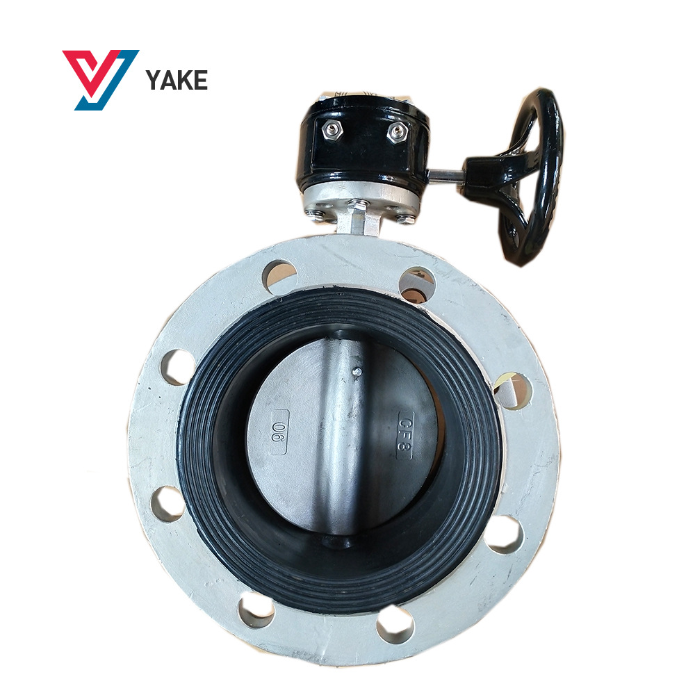 d341x16p全不锈钢双法兰涡轮蝶阀304法兰中线蝶阀