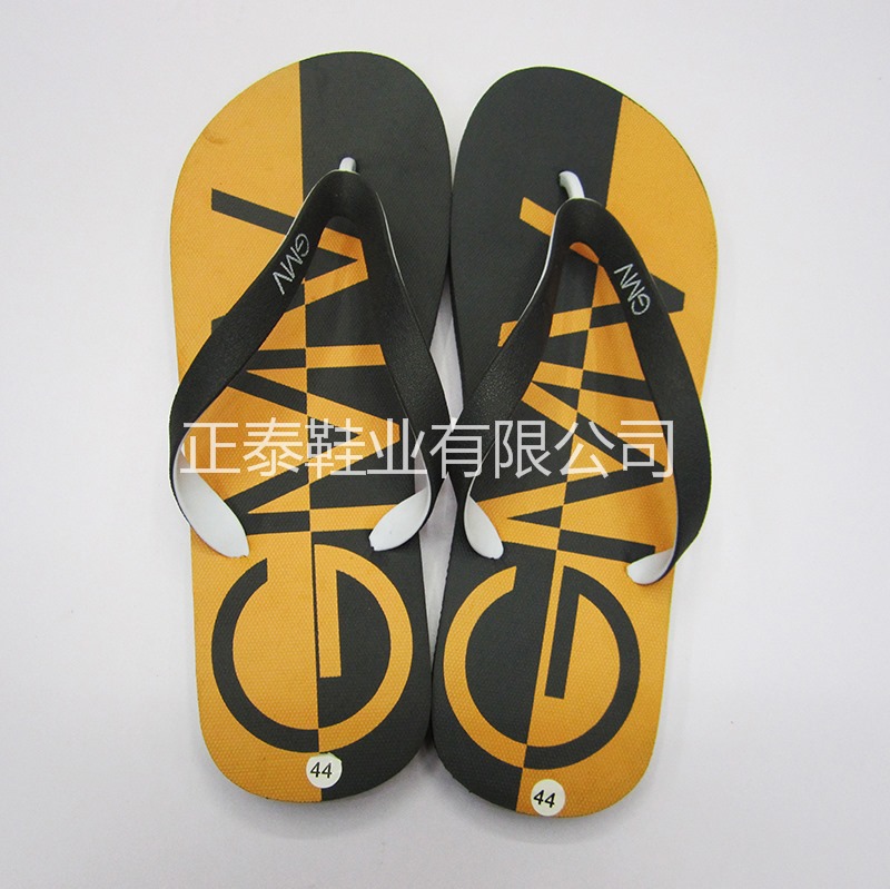 factory customized men‘s flat heel non-slip double ribbon beach flip-flops logo men‘s slippers