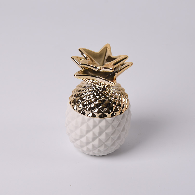 金色松果密封罐陶瓷茶叶罐 糖罐 香料罐厨房潮品陶瓷收纳家居摆件