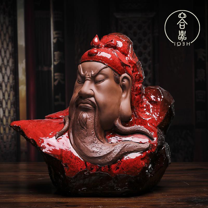 关公像摆件供奉关公神像关公半身像头像陶瓷武财神镇宅招财工艺品