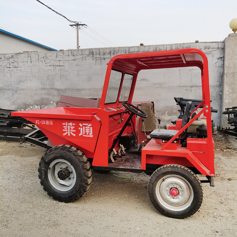 工程专业小型翻斗车 液压工程前翻四轮车 机械液压翻斗可定做