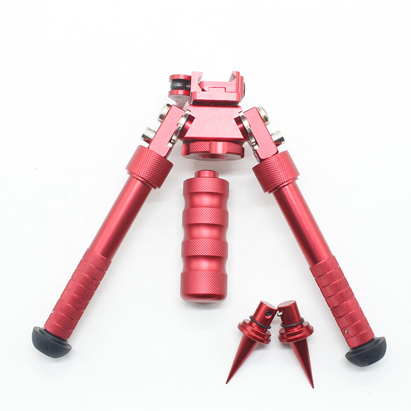 工厂直销v8脚架可收缩金属战术两脚架配专用握把脚尖360旋转支架