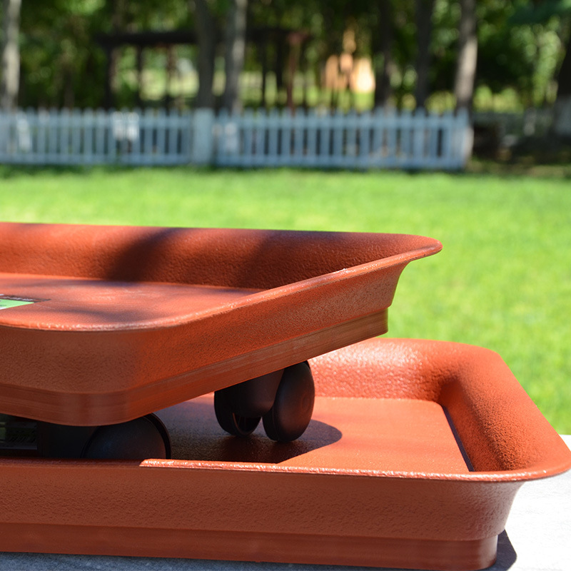 加厚花盆托盘长方形移动托盘万向轮大型盆景底座花托带轮滚轮托盘