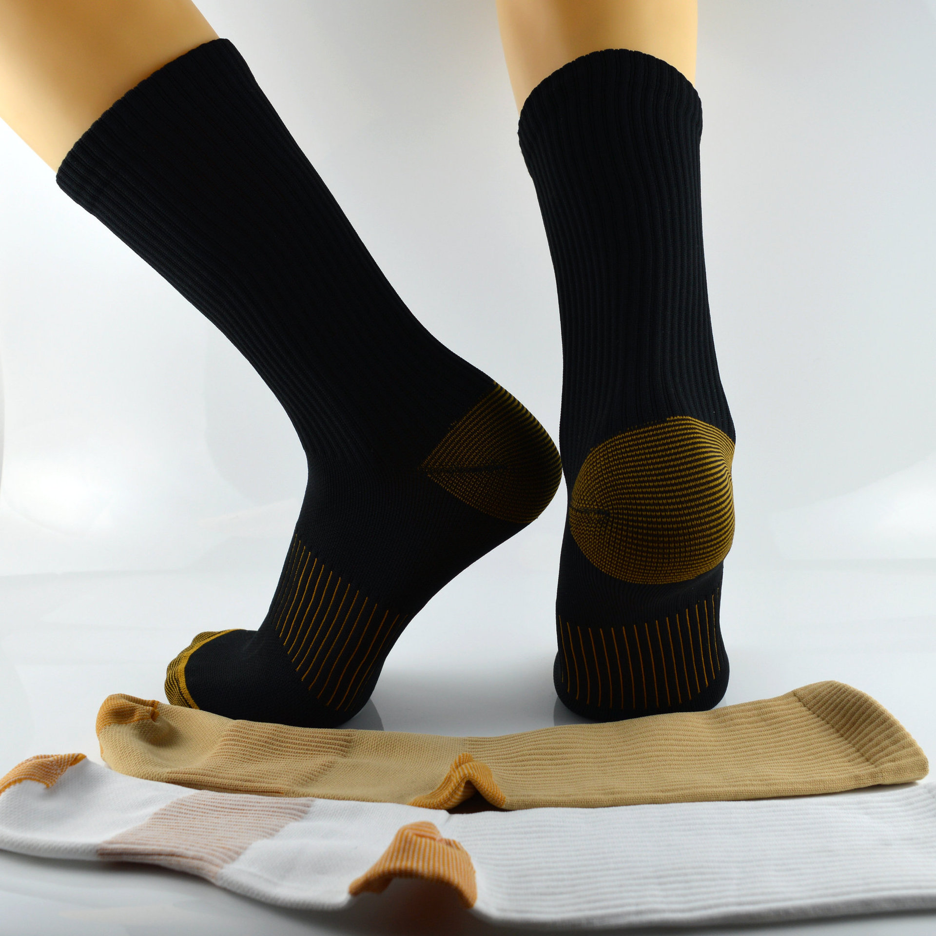 定做logo户外运动压缩袜短筒压力袜静脉预防曲张水肿弹力袜精英袜