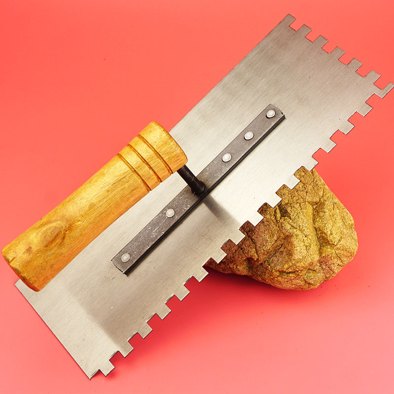 抹泥板 带齿 方齿镘刀 贴瓷砖工具锯齿抹子瓦工水泥灰刀 加厚批刀