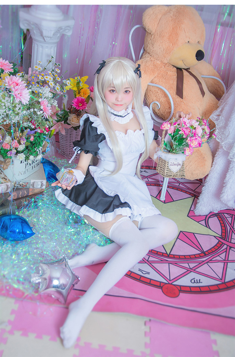 春日野穹女仆装咖啡厅工作服缘之空cosplay服穹妹动漫服一件代发