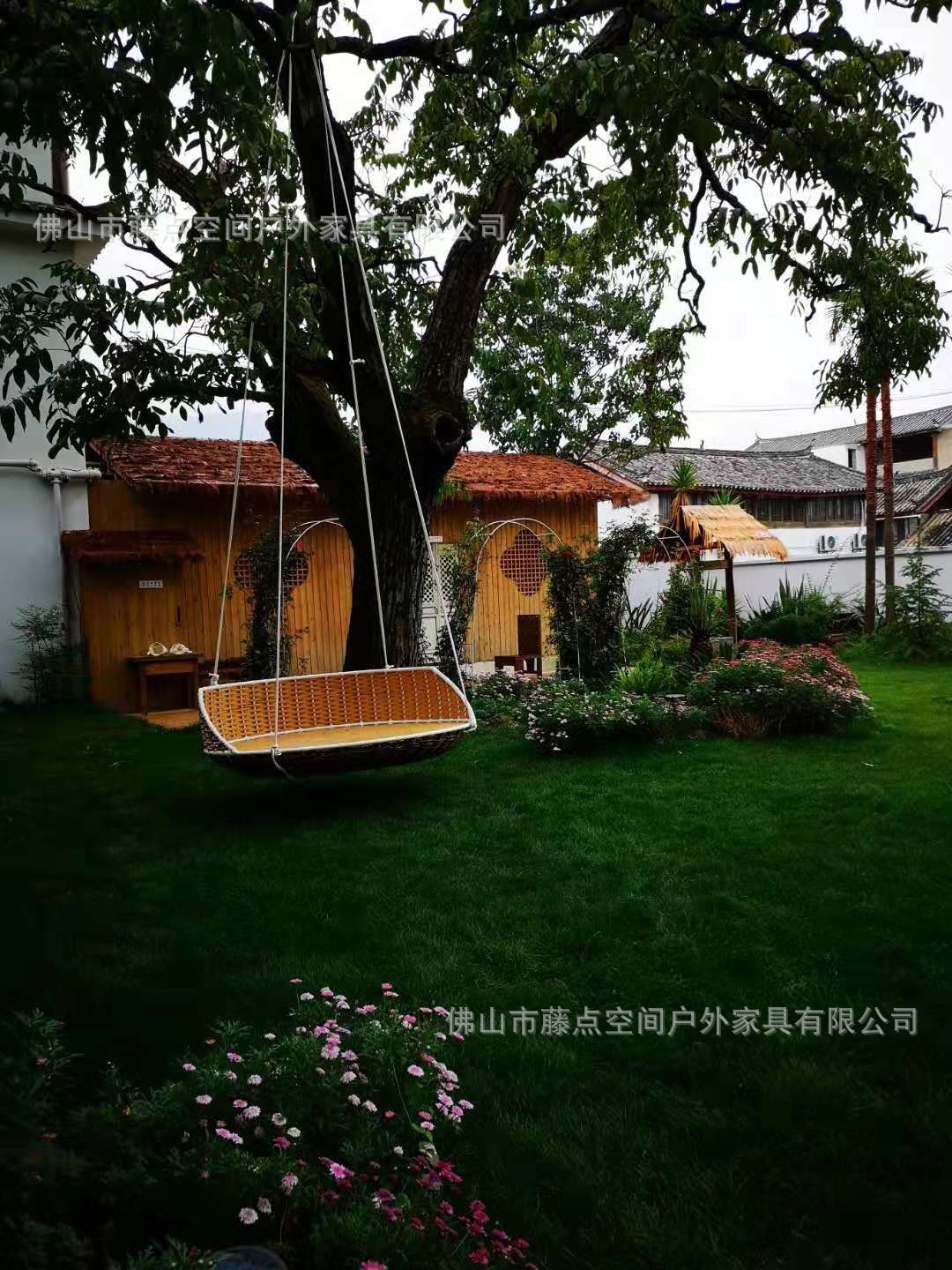 户外秋千鸟巢吊床藤编鸟窝大创意悬挂大鸟笼景区民宿吊椅吊笼北欧