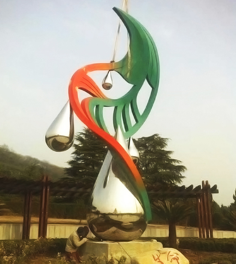 大型不锈钢雕塑定制 承接不锈钢景观工程雕塑广场抽象雕塑摆件