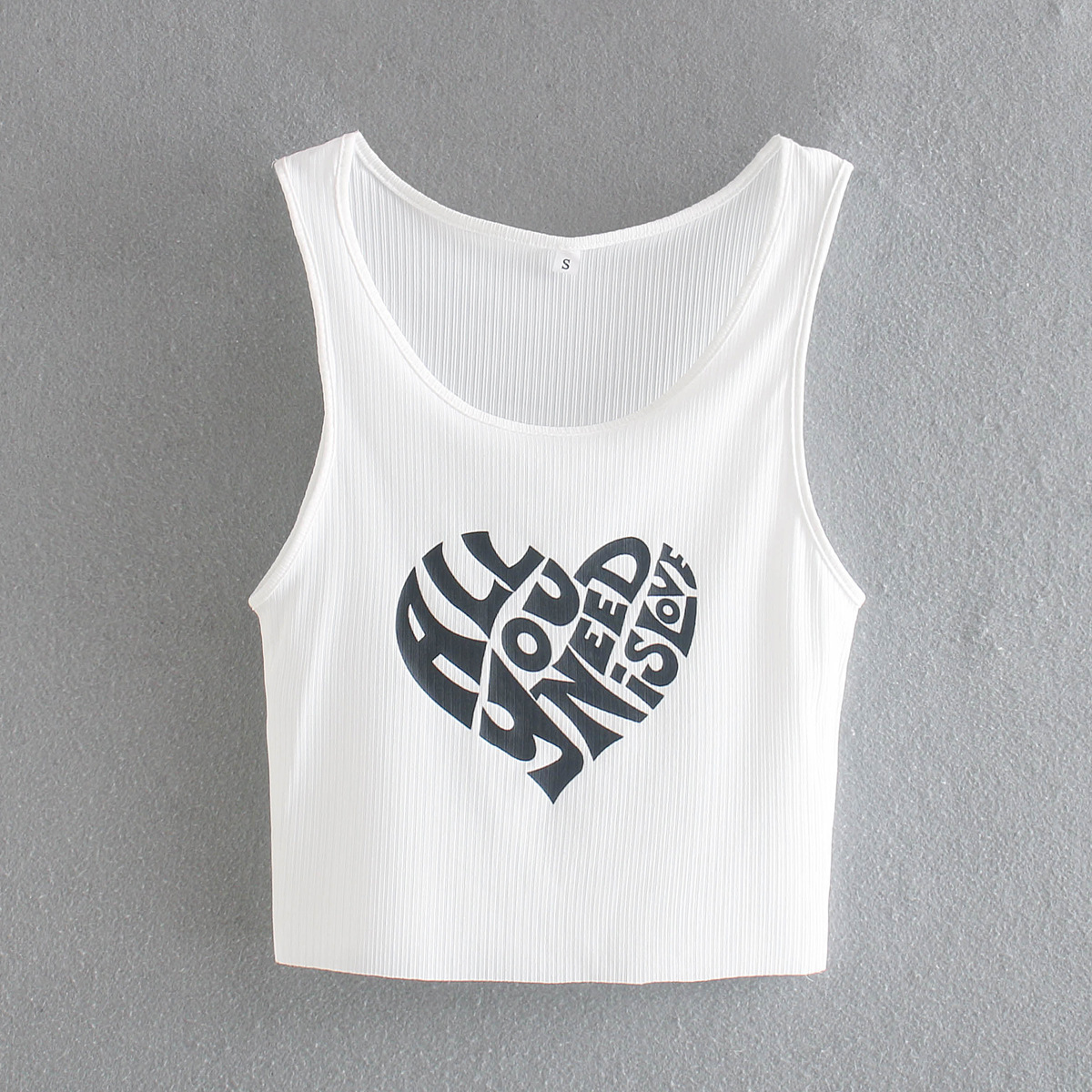 2020欧美风夏女装新款批发修身英文短款小背心