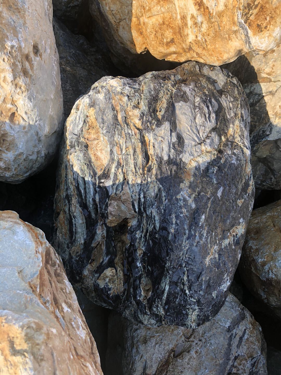 批发供应 各种规格花纹石批发中心 公园造景置石户外水冲式鹅卵石