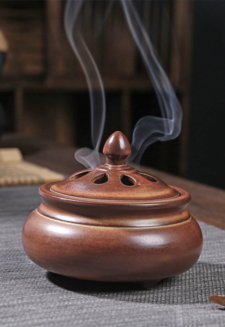 4小时古典盘香香炉香薰炉简约风格陶瓷檀香炉夜市摆地摊产品批发