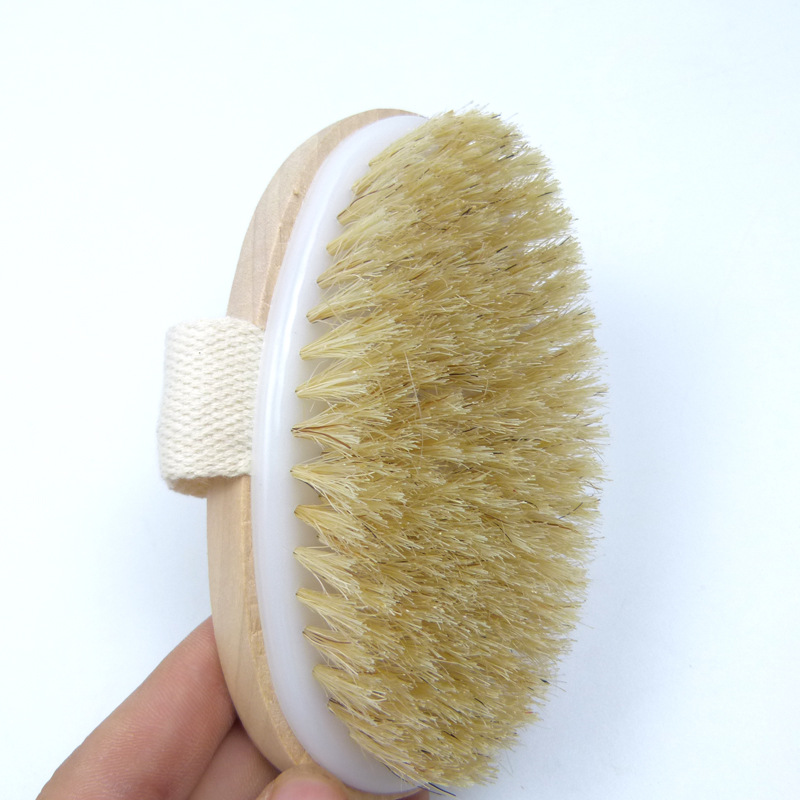 猪鬃毛浴刷天然禾木浴刷洗澡搓澡刷浴擦去角质按摩刷跨境沐浴刷