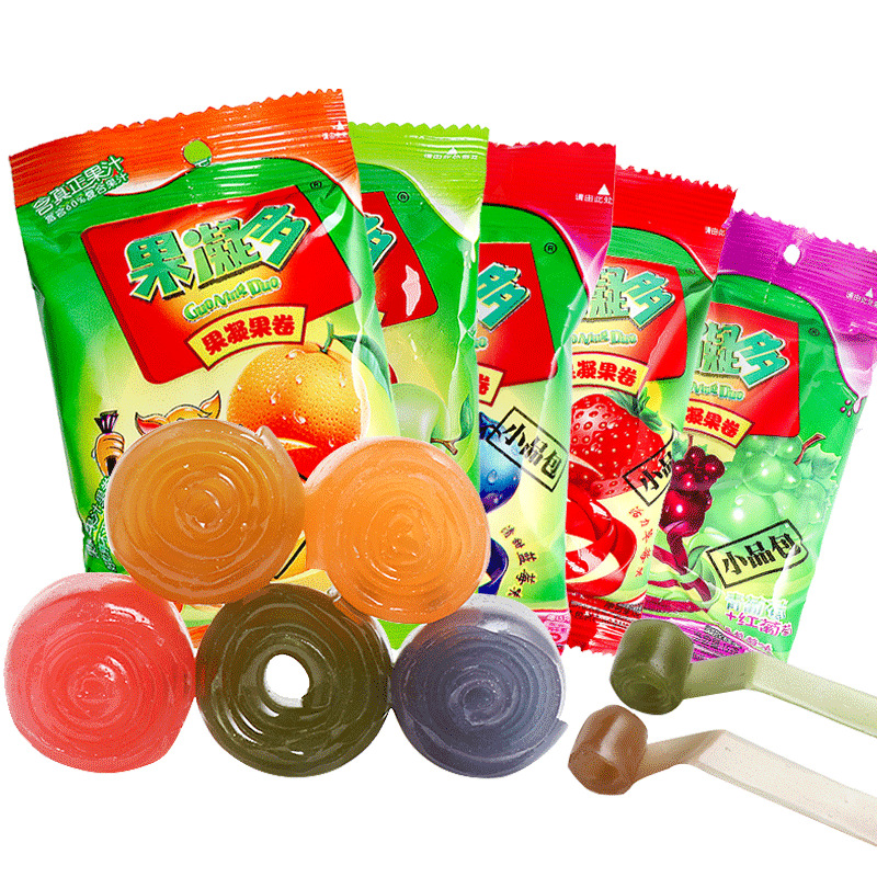 果凝多果汁果卷15g30小包装果汁软糖qq糖草莓味混合口味零食批发