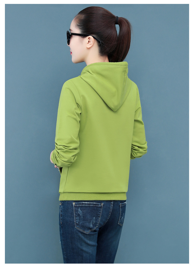 2020年秋季女装果绿色卫衣女秋冬新款韩版连帽宽松时尚春秋款上衣