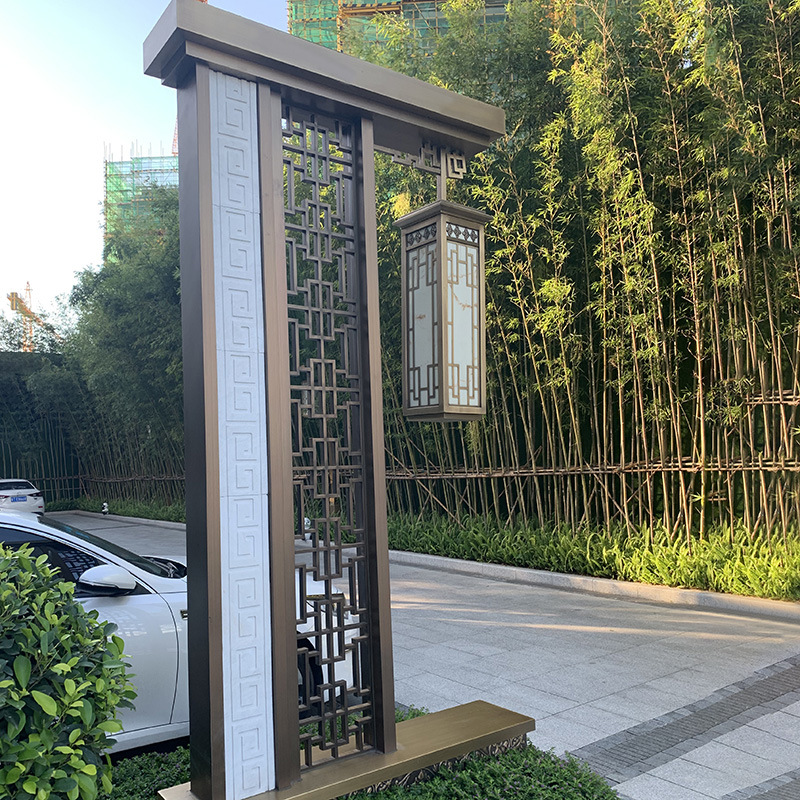 led户外大型不锈钢电镀拉丝景观灯 售楼部大门工程造型灯厂家