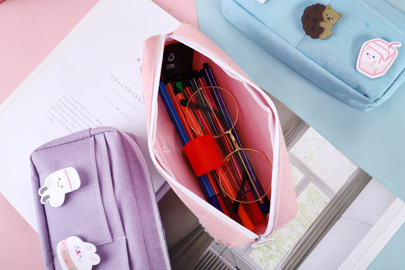 新款韩版笔袋ins大容量牛津布文具盒学生可爱收纳铅笔袋