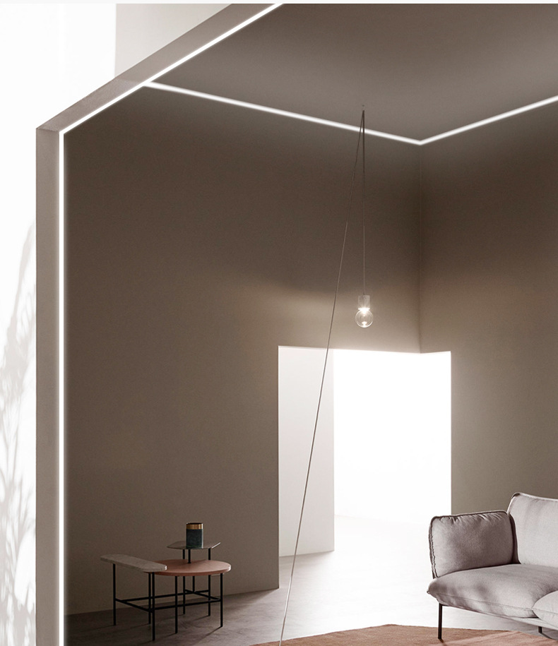 led线条灯嵌入式吊顶客厅背景墙无边铝槽灯条走廊过道暗藏长条灯