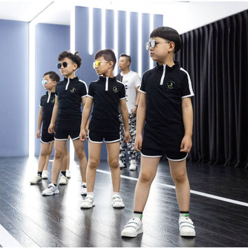 儿童模特训练服少儿礼仪形体服练功服女童t台走秀夏季比赛演出服