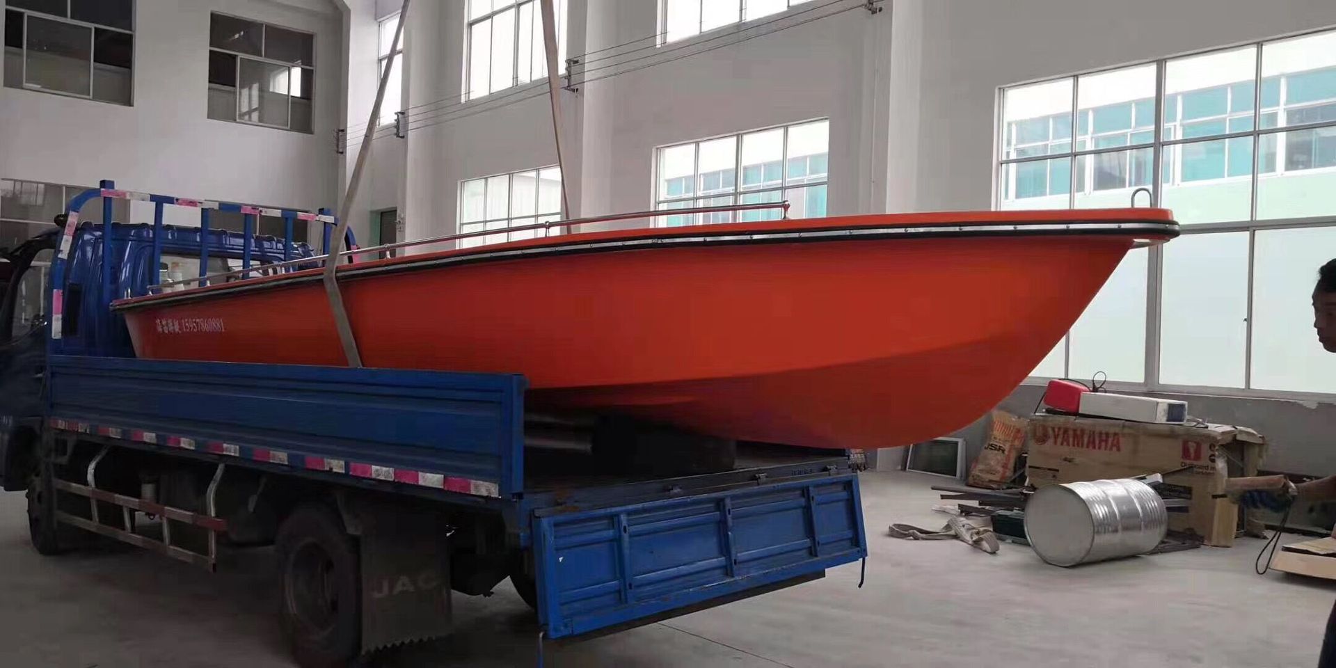 海笛玻璃钢冲锋舟防汛应急玻璃钢船救援消防快艇武警特警部队游艇