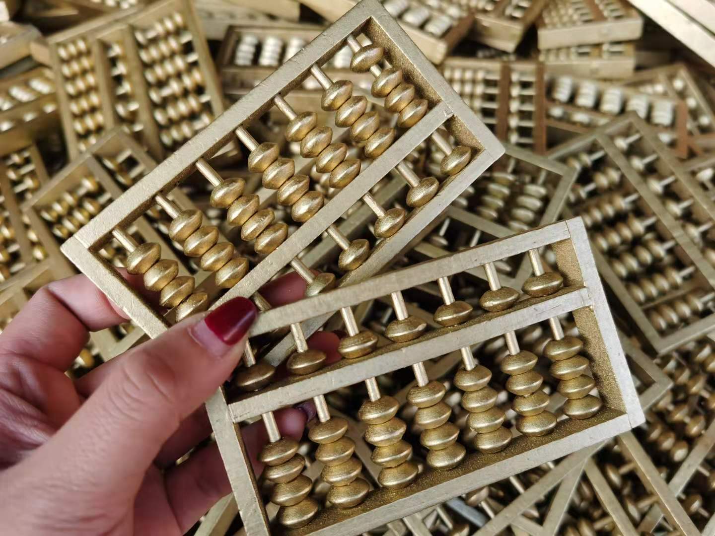 厂家直销 实木质 老式 儿童抓周 专用道具 珠心算算盘