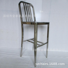 【TY-044H】现代简约款不锈钢海军吧椅不锈钢亮光高脚椅金属吧椅