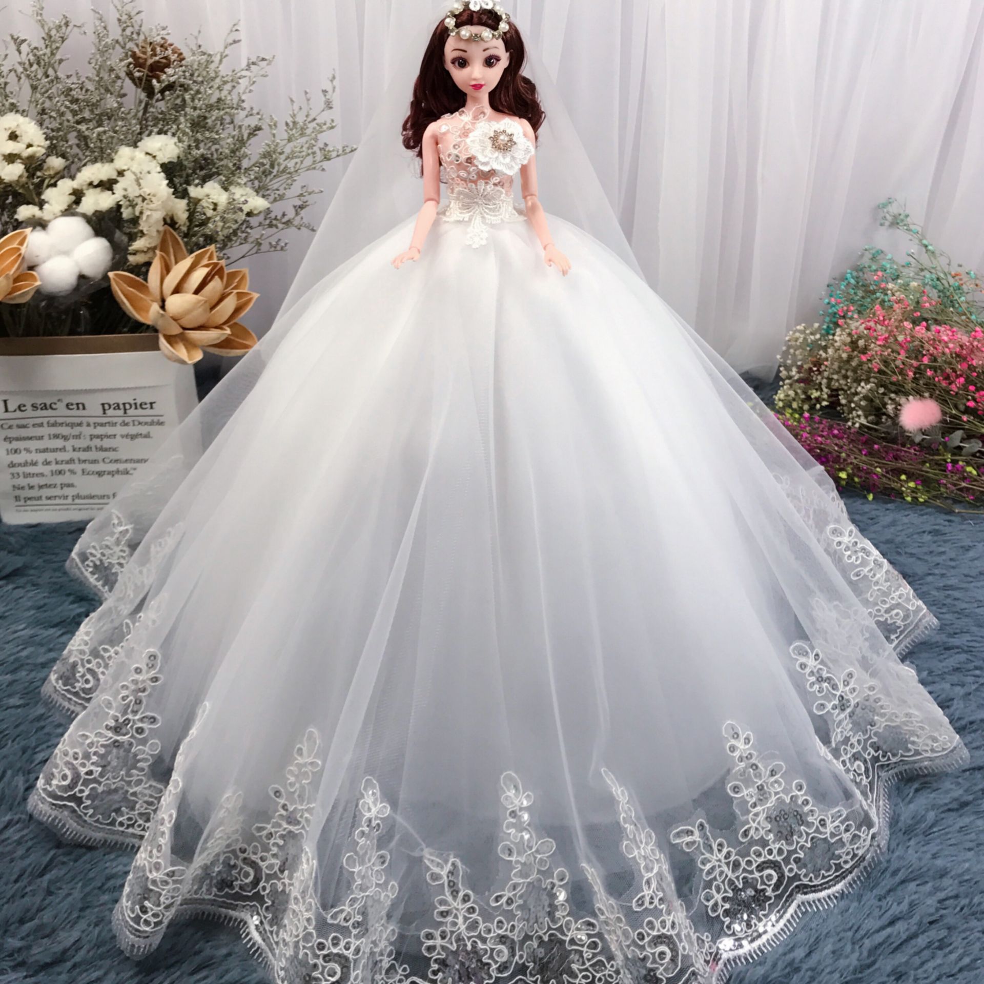 创意48cm比娃娃公主婚纱洋娃娃礼盒套装儿童女孩玩具摆件批发