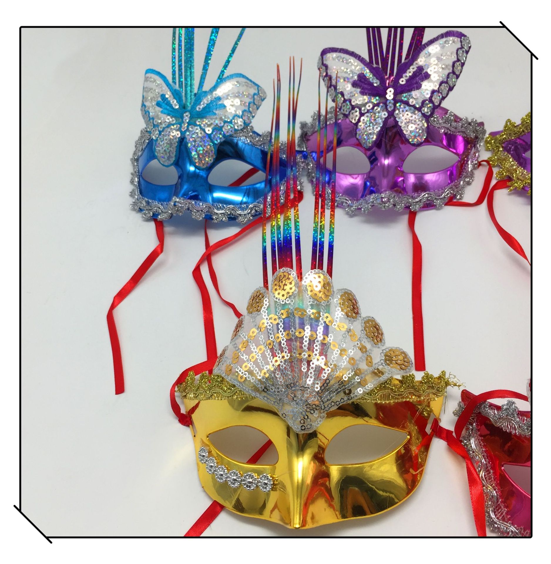 化妆面具绒毛面具万圣节圣诞节舞会派对雨丝面具儿童聚会装扮道具