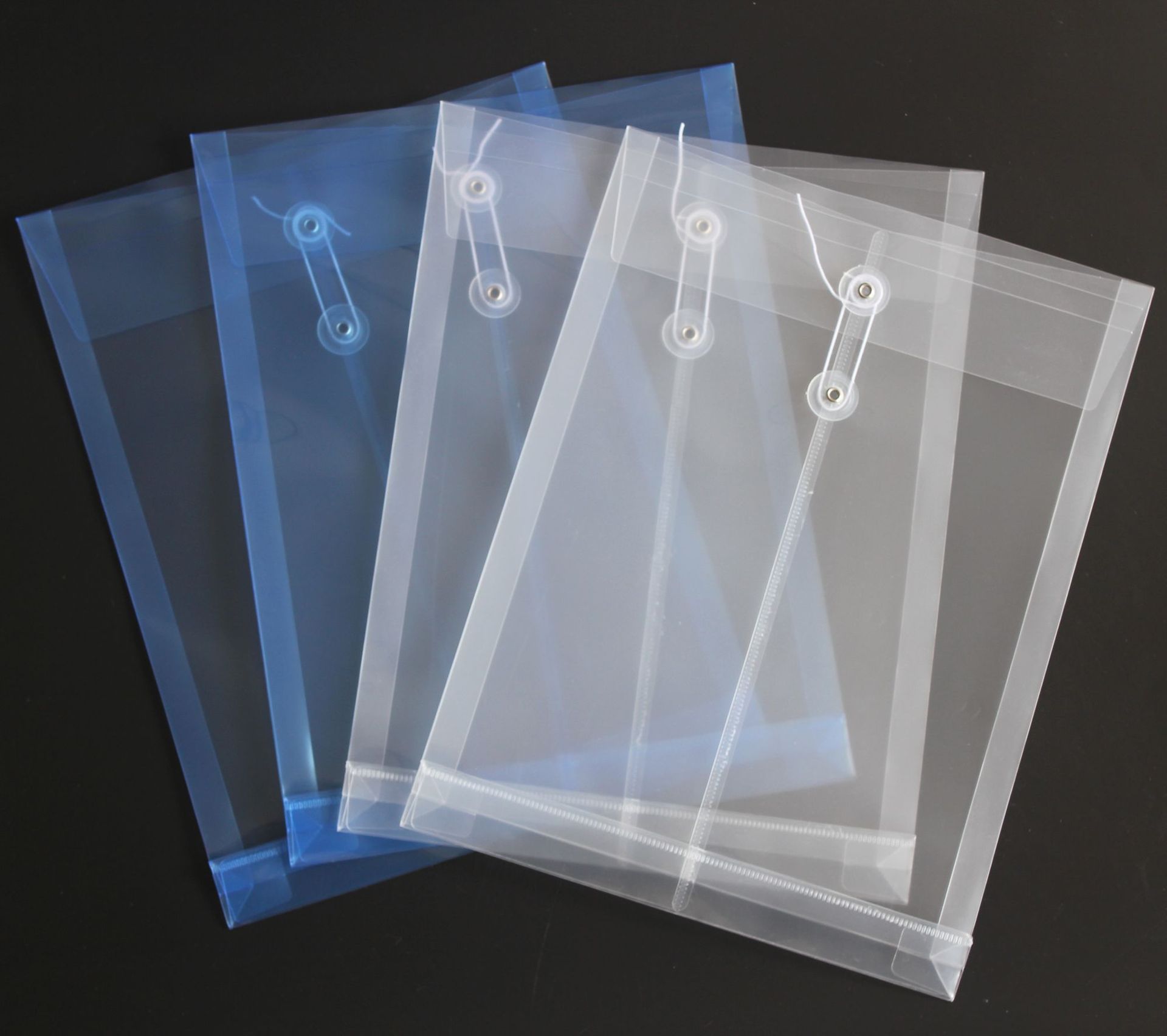 pp透明立体档案袋 学生a4塑料资料绕绳防水文件袋定制 可印logo