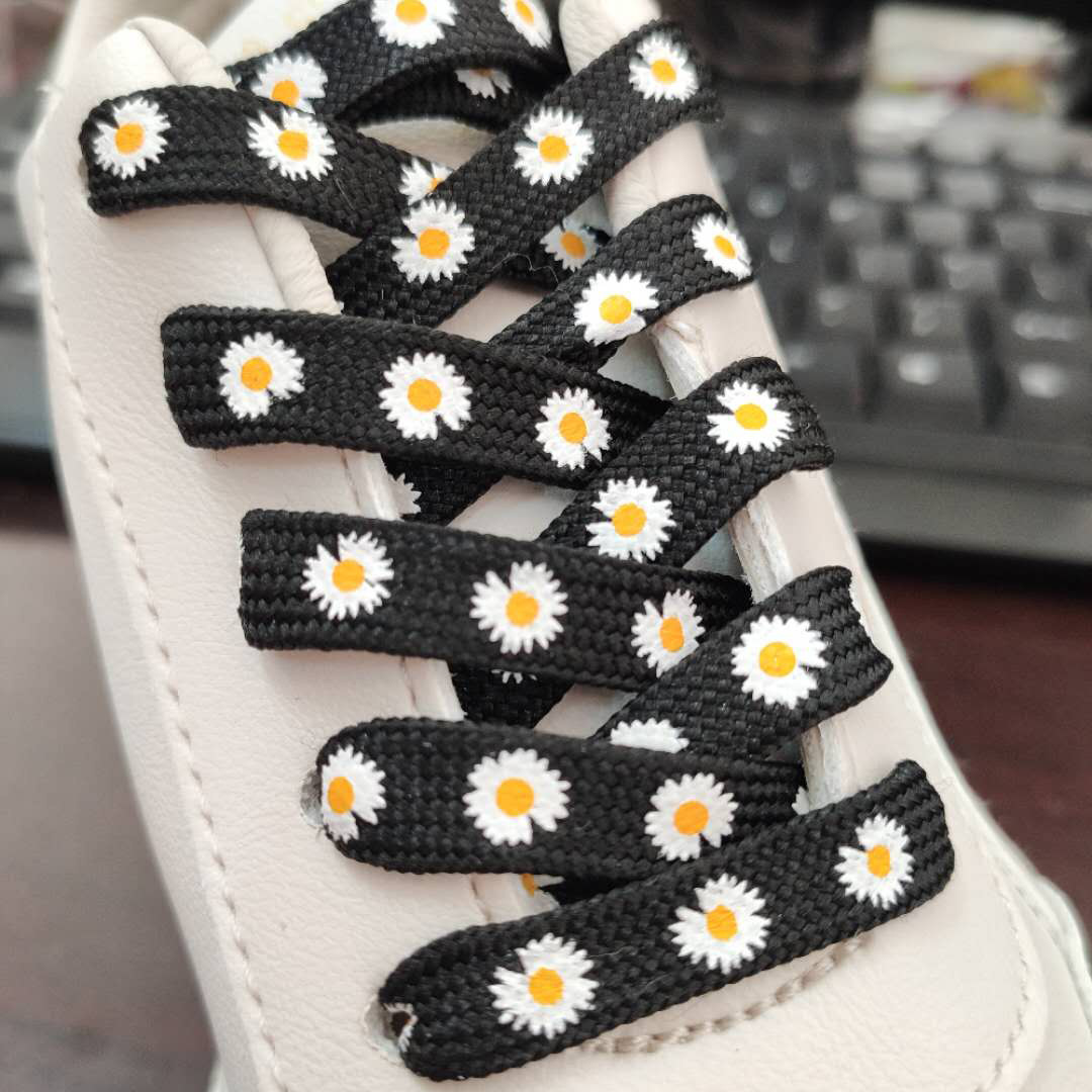 权志龙同款小雏菊扁印字鞋带 适配1970s帆布空军一号aj1运动鞋带