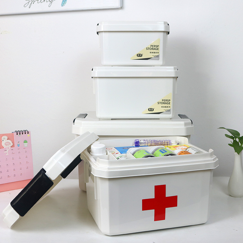 Plastic Medicine Cabinet Students Dormitory Desktop Storage Box Medicine Storage Box Nail Cosmetics Stationery Storage Box Pieces