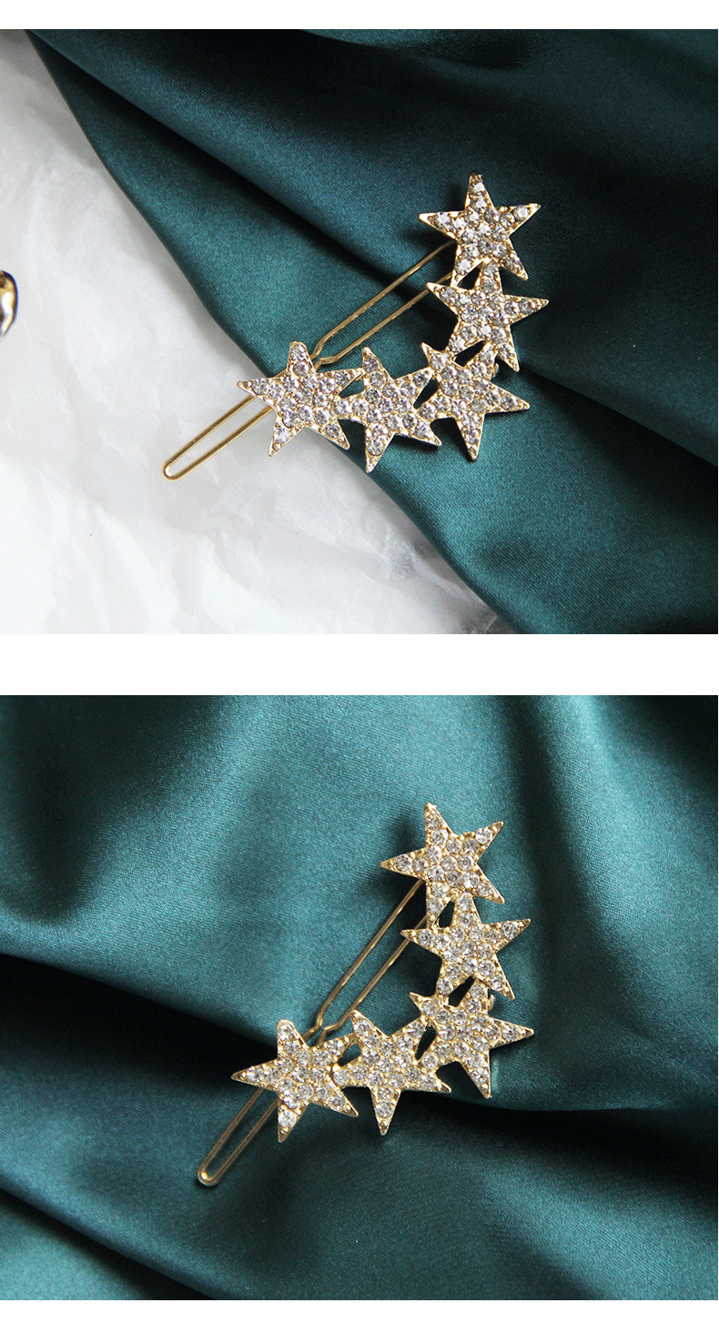 韩国网红发卡ins边夹卡子可爱水钻五星发夹超好看星星刘海夹边夹