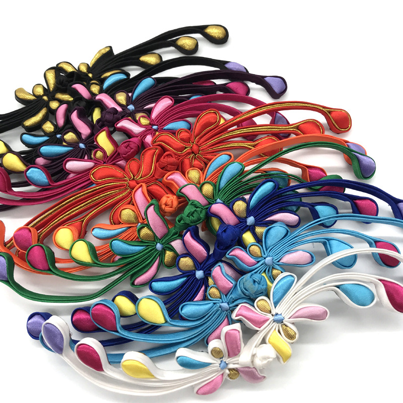 苏斯加铜丝旗袍盘扣七彩凤鸾古风连衣裙领扣凤扣纽扣