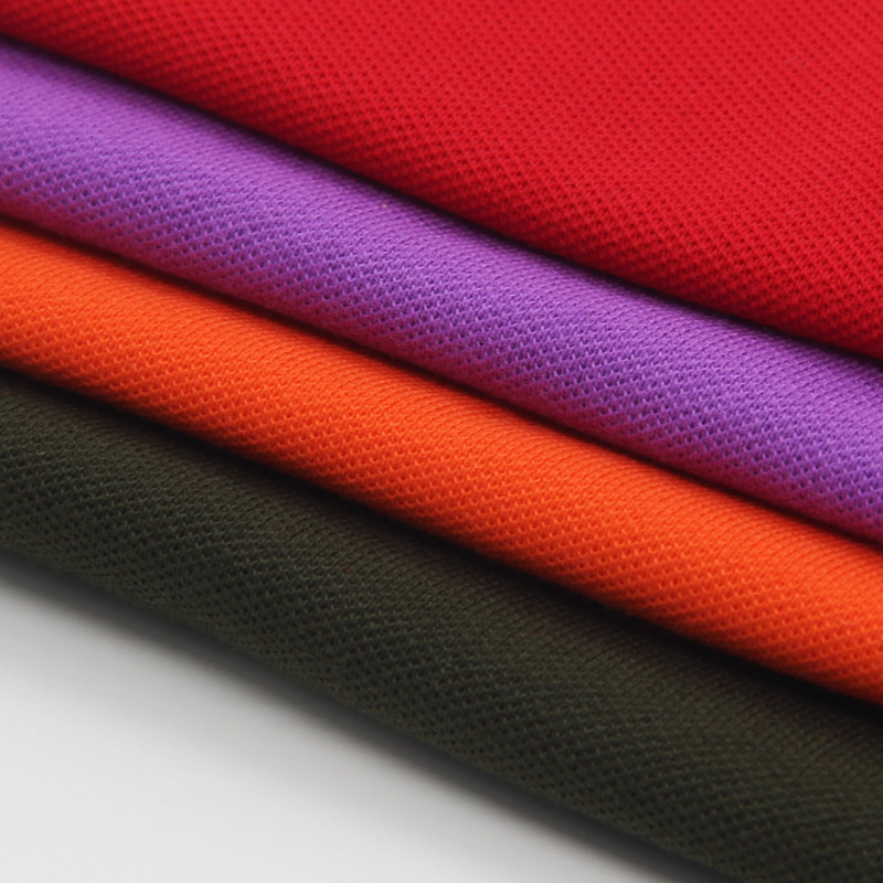 40s拉架珠地网眼布纯棉男女款广告衫运动装校服面料弹力珠地面料