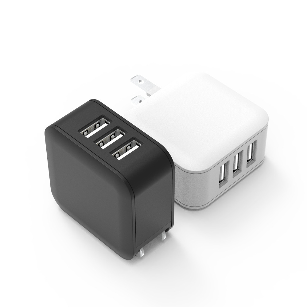 日本pse充电器3口usb充电器插座3.6a日规充电头手机充电ac适配器