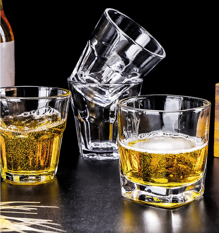 ktv专业啤酒杯加厚钢化玻璃杯酒吧啤酒杯八角杯茶水洋酒玻璃杯