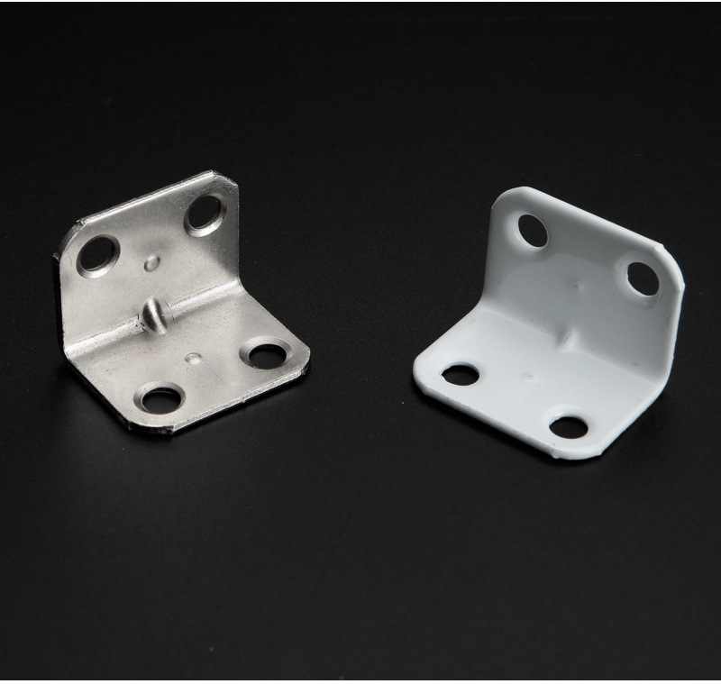 4孔角码白漆白钢角铁不锈钢角码 直角90度角码家具五金配件批发