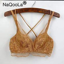 NaQooLa新款品牌薄杯蕾丝美背文胸 女士水晶杯内衣 记忆钛圈胸罩
