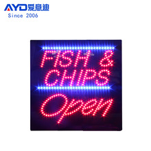 LED广告牌 炸鱼薯条橱窗招牌 LED FISH CHIPS OPEN SIGN 40x40cm