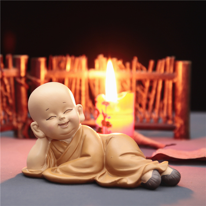 创意经典小沙尼慧能小和尚 家居车饰平安摆件佛教用品工艺品摆设