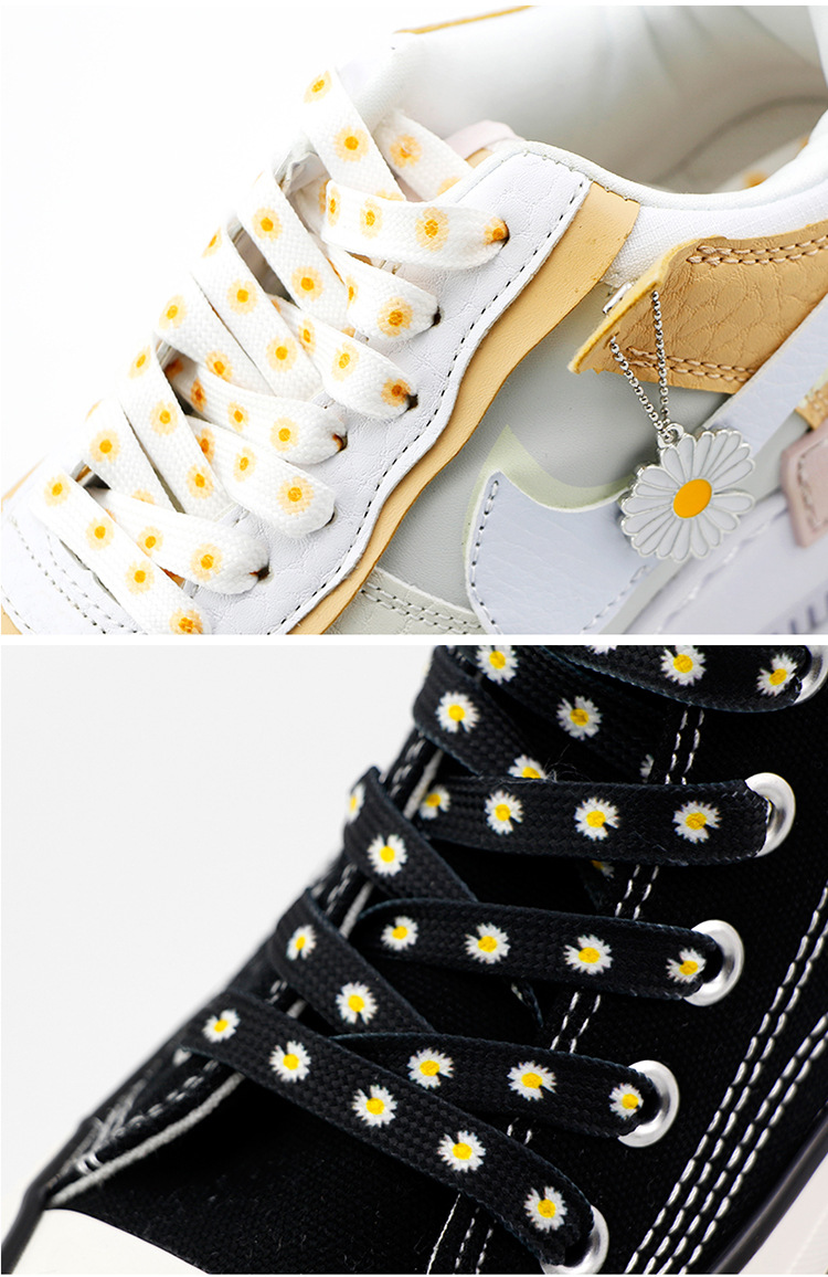 小雏菊鞋带1970s空军一号篮球小白帆布鞋挂坠印花奶油装饰扣鞋链