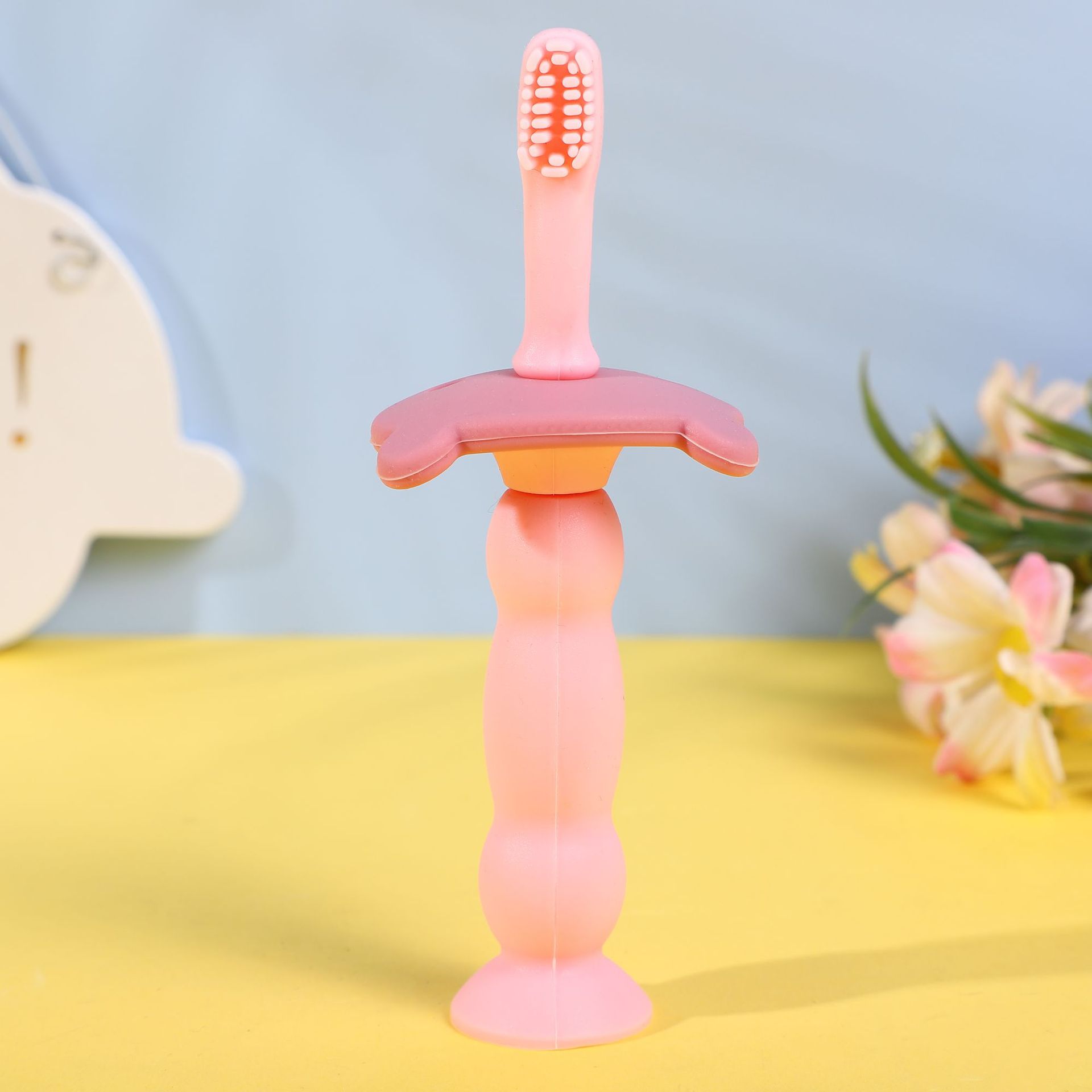 [honey baby] silicone toothbrush maternal and child silicone training toothbrush baby learning silicone toothbrush