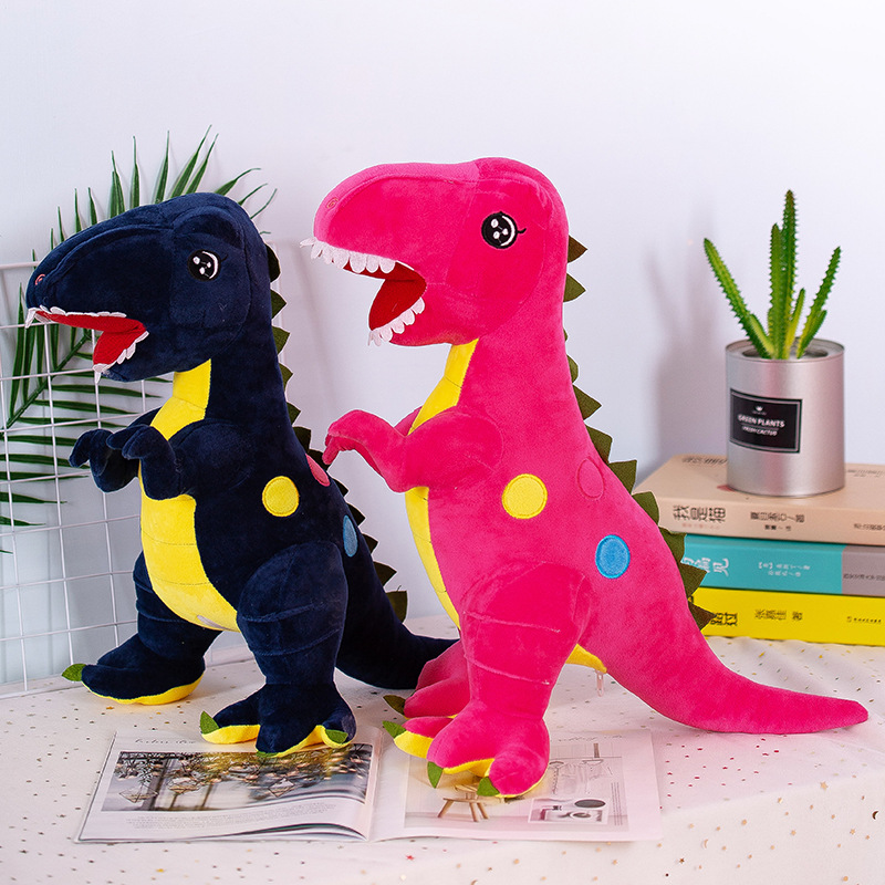 Popular Tyrannosaurus Plush Toy Polka Dot Dinosaur Doll Children's Birthday Gifts Doll Pillow Ragdoll Wholesale